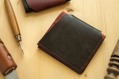 Portofel mic Maya negru si bordeaux